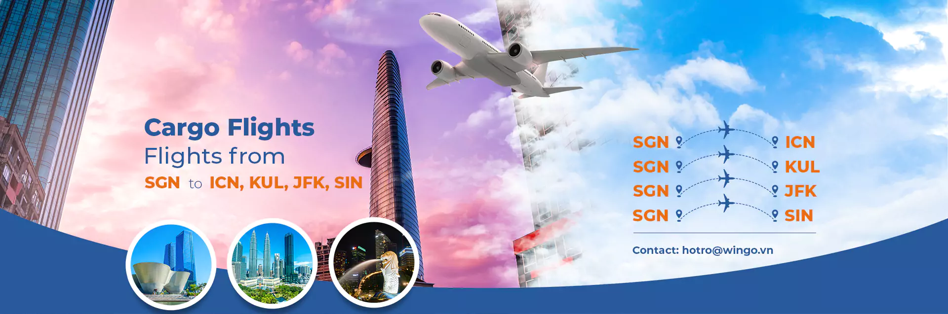 Cargo Flights from SGN to ICN, KUL, JFK, SIN